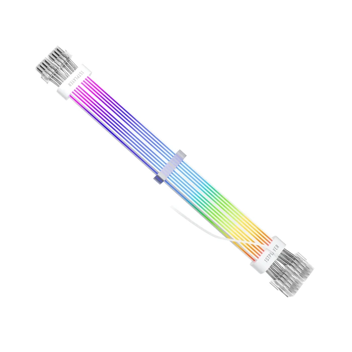 1stPlayer удължителен кабел Extension Modding Cable PCIe 6+2PIN Addressable RGB White - NC2-8P-WH