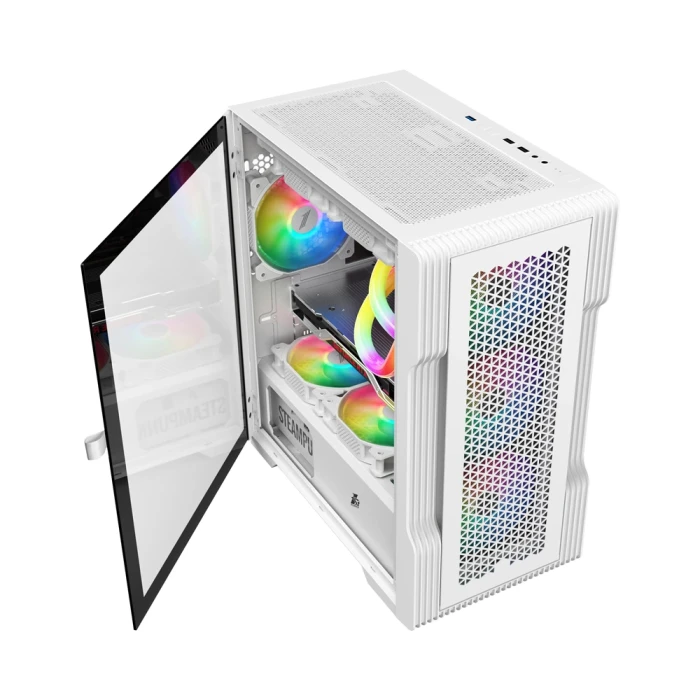 1stPlayer TRILOBITE T3 Mesh White FIxed RGB