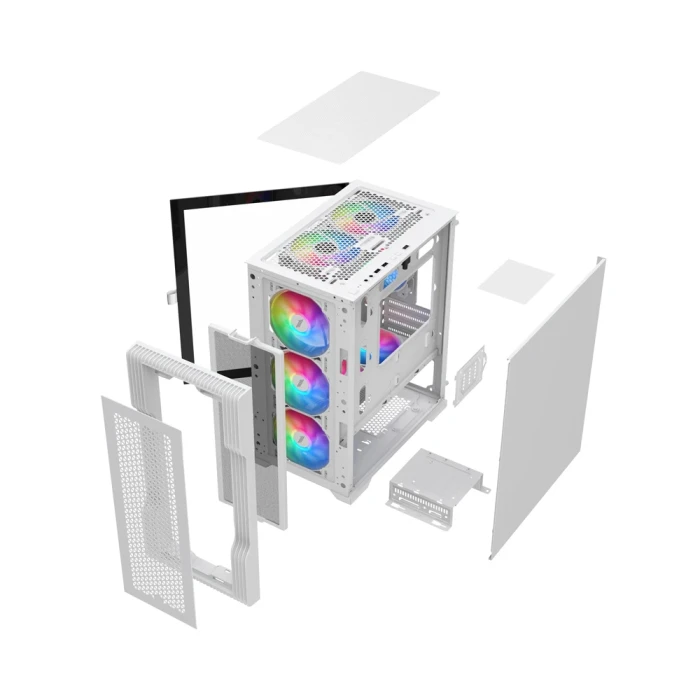 1stPlayer TRILOBITE T3 Mesh White FIxed RGB
