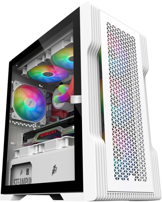 1stPlayer TRILOBITE T3 Mesh White FIxed RGB