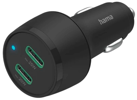 HAMA 2 x USB-C Car adapter - 45W