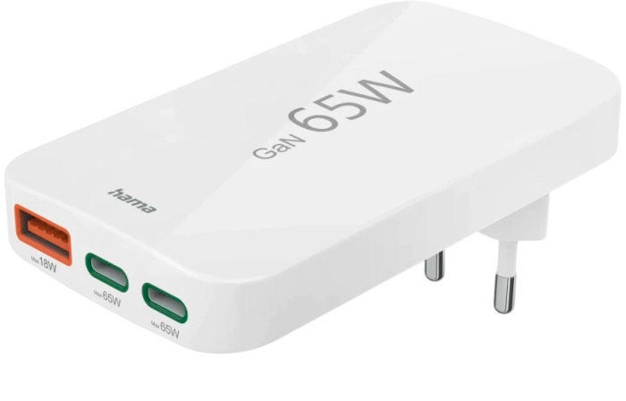 HAMA 2 x USB-C + USB-A adapter - 65W