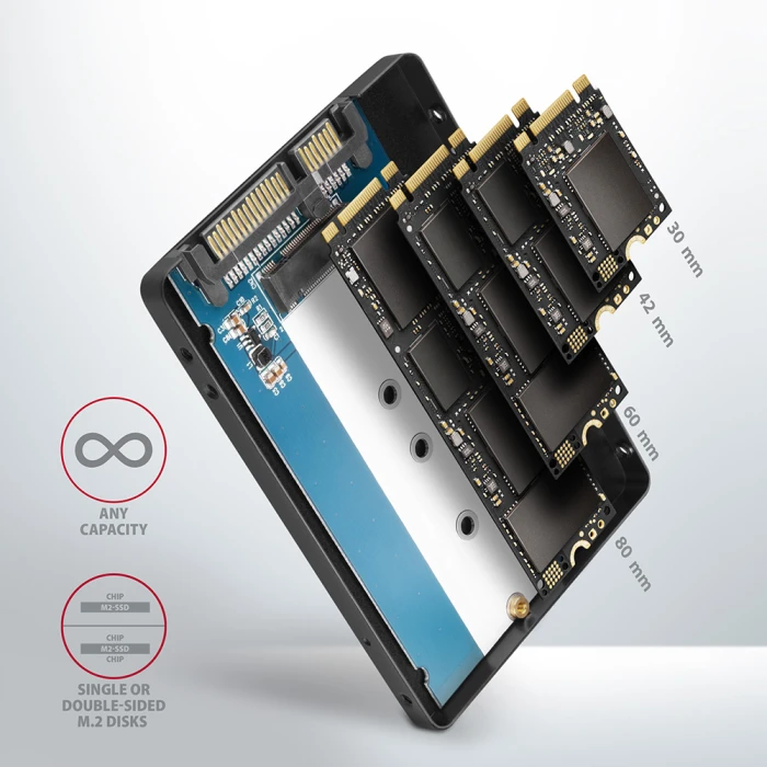AXAGON RSS-M2B SATA M.2 box 2.5"