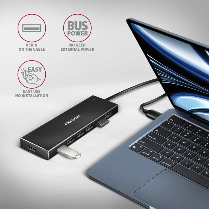 AXAGON HUE-F7A SuperSpeed USB-A FLAT hub
