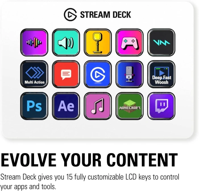 Контролер Elgato Stream Deck MK.2 - 15 Customizable LCD Keys White