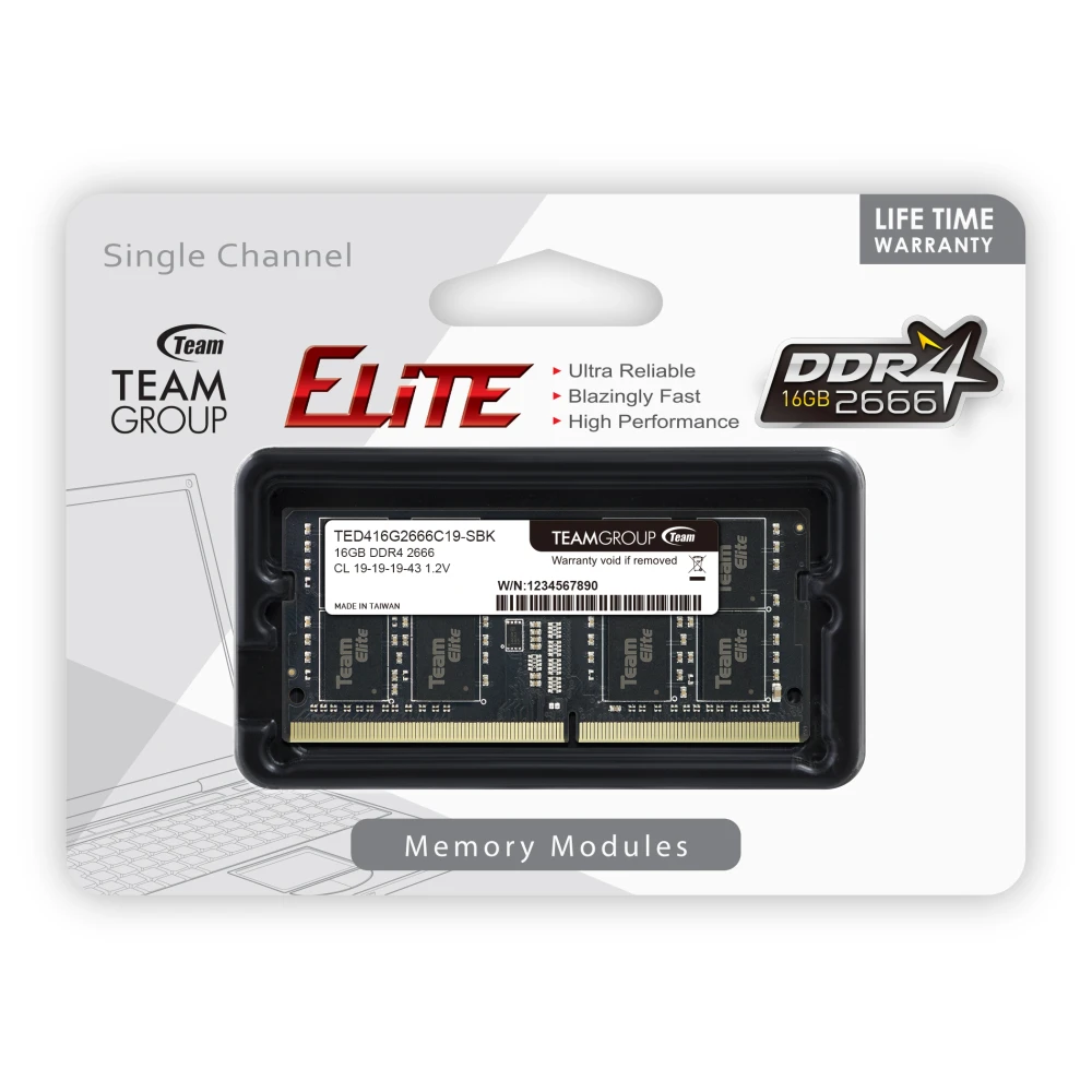 Team Group Elite 16GB 2666MHz DDR4 CL19 SO-DIMM