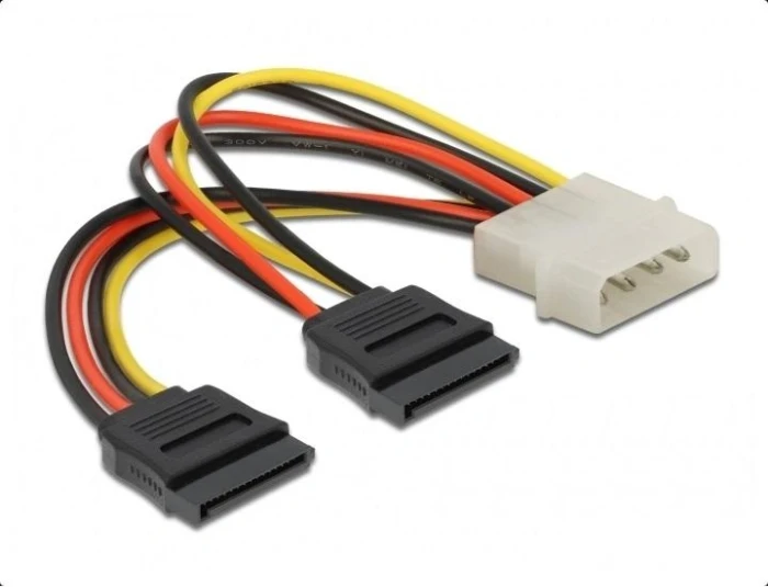 DeLock Molex > 2 x SATA Power - 0.15m
