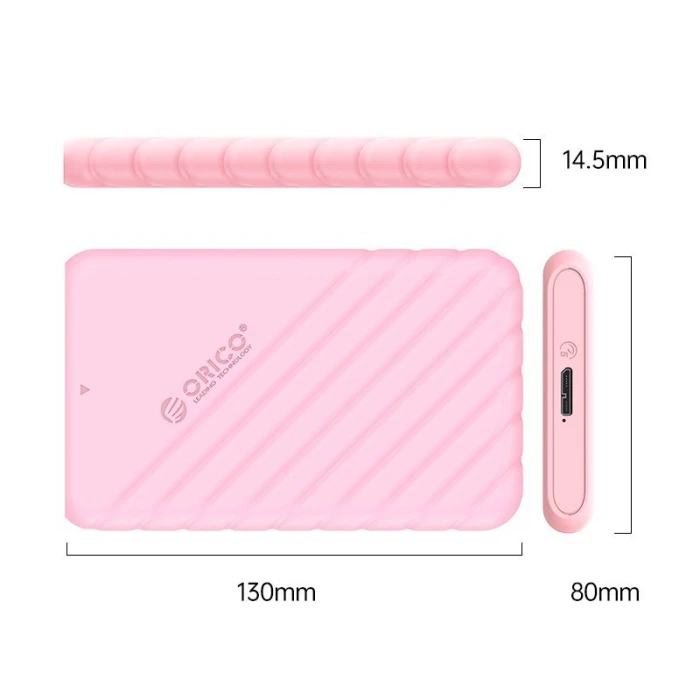 Orico кутия за диск  - 2.5 inch USB3.0 PINK - 25PW1-U3-PK