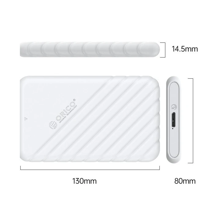 Orico кутия за диск - 2.5 inch USB3.0 WHITE - 25PW1-U3-WH