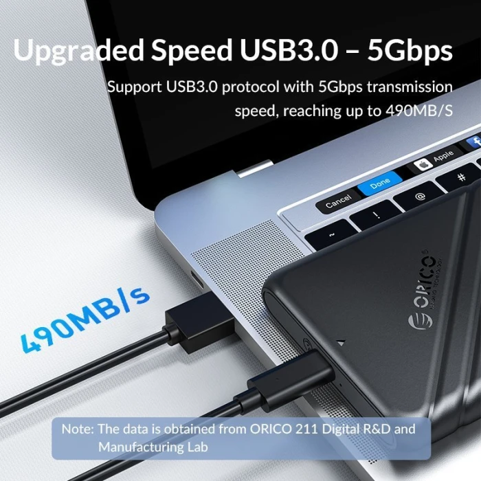 Orico кутия за диск - 2.5 inch USB3.0 WHITE - 25PW1-U3-WH