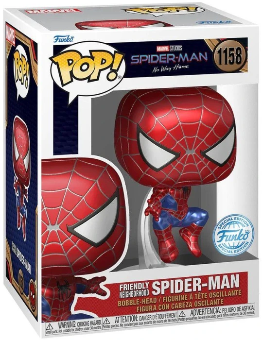 Фигурка Funko Pop! Marvel: Spider-Man No Way - Friendly Neighborhood Spider-Man (Leaping) (Metallic) #1158
