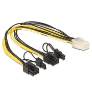 Кабел DeLock PCI Express power 6 pin женско > 2 x 8 pin мъжко, 30 cm