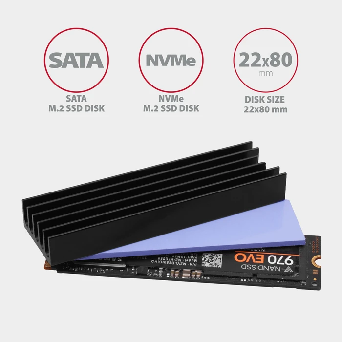 AXAGON CLR-M2L10 M.2 SSD Пасивен охладител