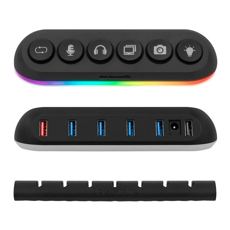 5 портов Хъб Streamplify HUB DECK 5, USB 3.0, RGB 