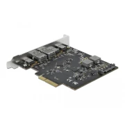Контролер Delock PCI Express Card x4 -> 3 x USB-C + 2x USB-A 10Gbps
