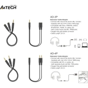 A4Tech 2 х 3.5mm 3-pin > 3.5mm 4-pin