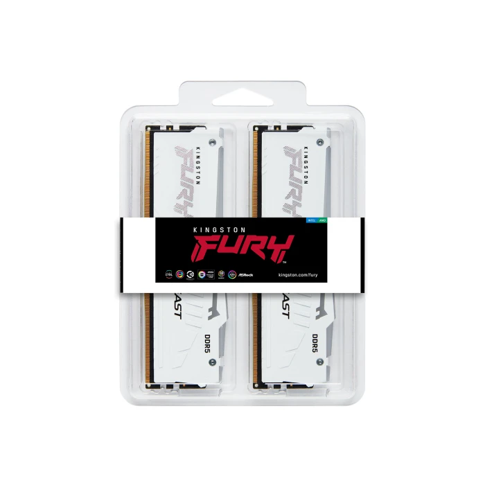 Kingston FURY Beast White RGB 32GB (2x16GB) DDR5 6000MHz CL36