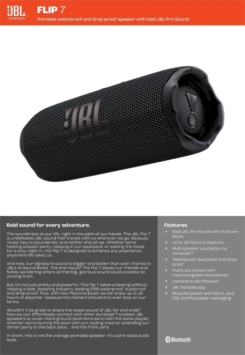 JBL Flip 7 Bluetooth - Blue