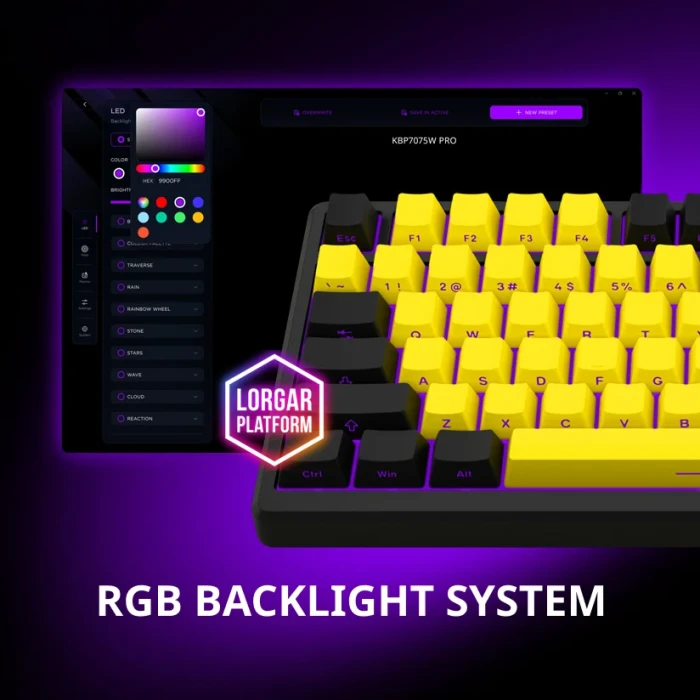 LORGAR KBP7075W Wireless PBT Beige