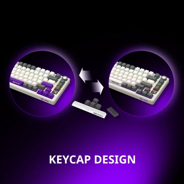 LORGAR KBP7075W Wireless PBT Black