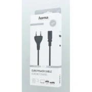 Захранващ кабел HAMA 200732, Euro-plug, 2pin(IEC C7) женско, 1.5 m, Черен