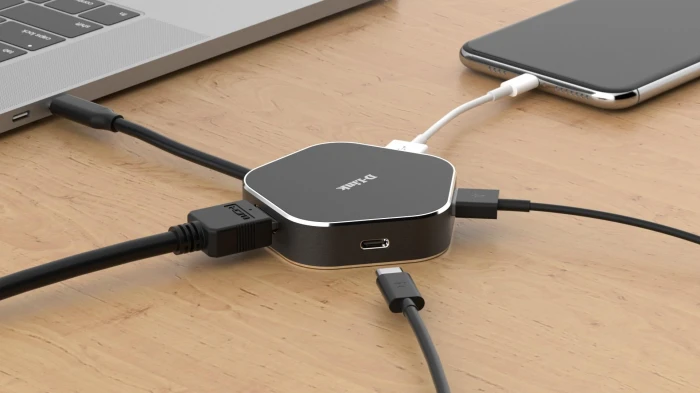 USB хъб D-Link DUB-M420 4-in-1, 2 x USB 3.0, 1 x USB-C, 1 х HDMI