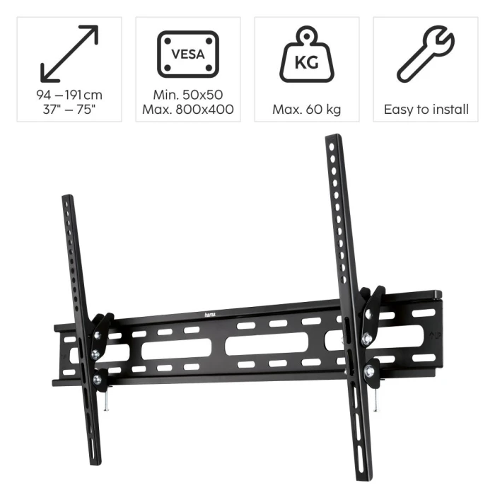 Стенна стойка за TV, HAMA Tilt, 165 см, 75", до 60кг