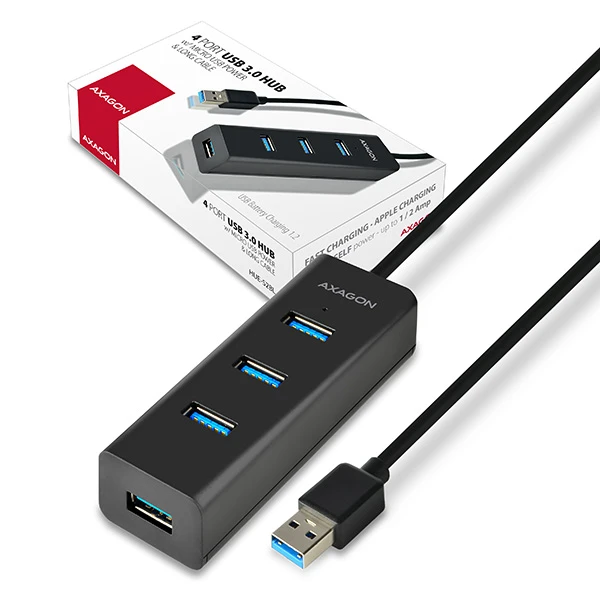 AXAGON HUE-S2BL USB3.0 CHARGING hub
