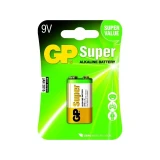 Алкална батерия GP SUPER 6LF22, 6LR61, 9V, 1 бр. блистер, 1604A