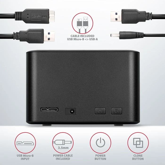AXAGON ADSA-D25 USB DUAL 2.5" SSD/HDD MINI dock