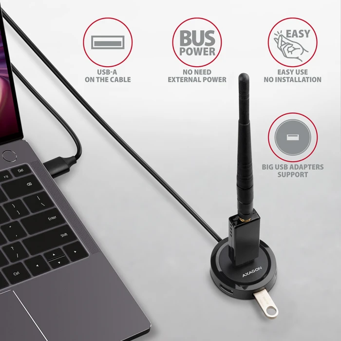 AXAGON HUE-P1AL SuperSpeed USB-A ROUND hub
