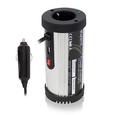 Инвертор Ewent EW3990, DC/AC 12V - 230V, 150W, USB 2.1 A, Сребрист