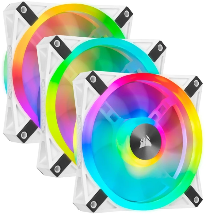 Corsair iCUE QL120 RGB PWM 3in1 контролер Lightning Node CORE Бял