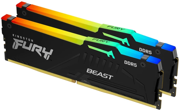 64GB (2x32) DDR5-6400 CL32 Kingston FURY Beast Black RGB