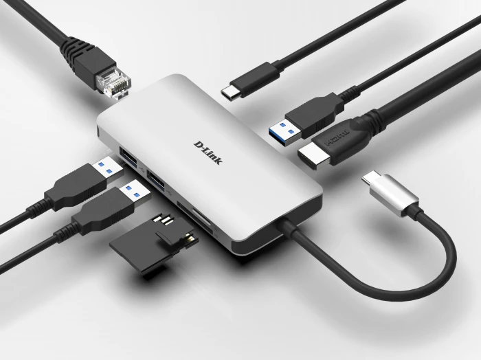 Докинг станция D-LINK DUB-M810, 8-in-1 USB-C, HDMI/Ethernet/Card Reader/Power