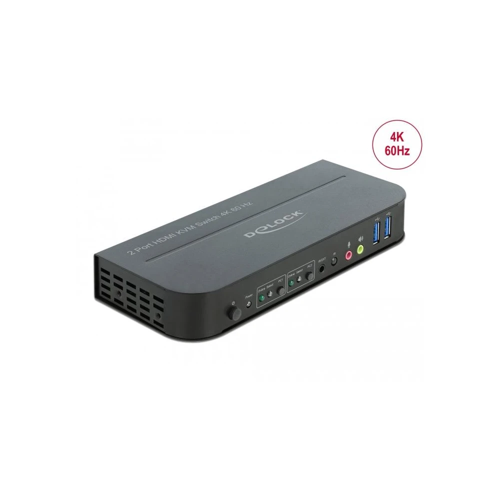 KVM превключвател, Delock 11481, 2-портов, USB, HDMI, Audio