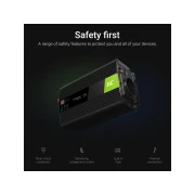 Инвертор 12/220 V DC/AC 1000W/2000W, Модифицирана синусоида, GREEN CELL
