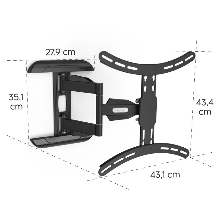 Стенна стойка за TV Fullmotion, 165 см, 32-65 ",400х400