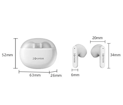 Блутут слушалки-тапи A4tech B20 2Drumtek, True Wireless, Ментово зелени