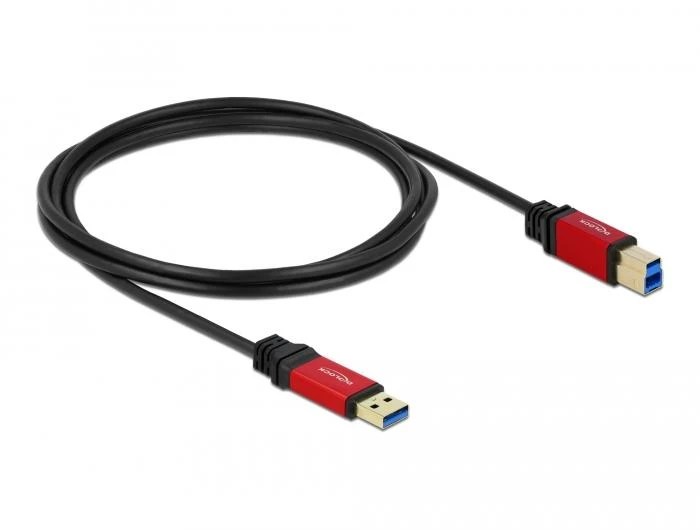 Кабел Delock USB-A мъжко - USB-B мъжко, 2 м, Premium
