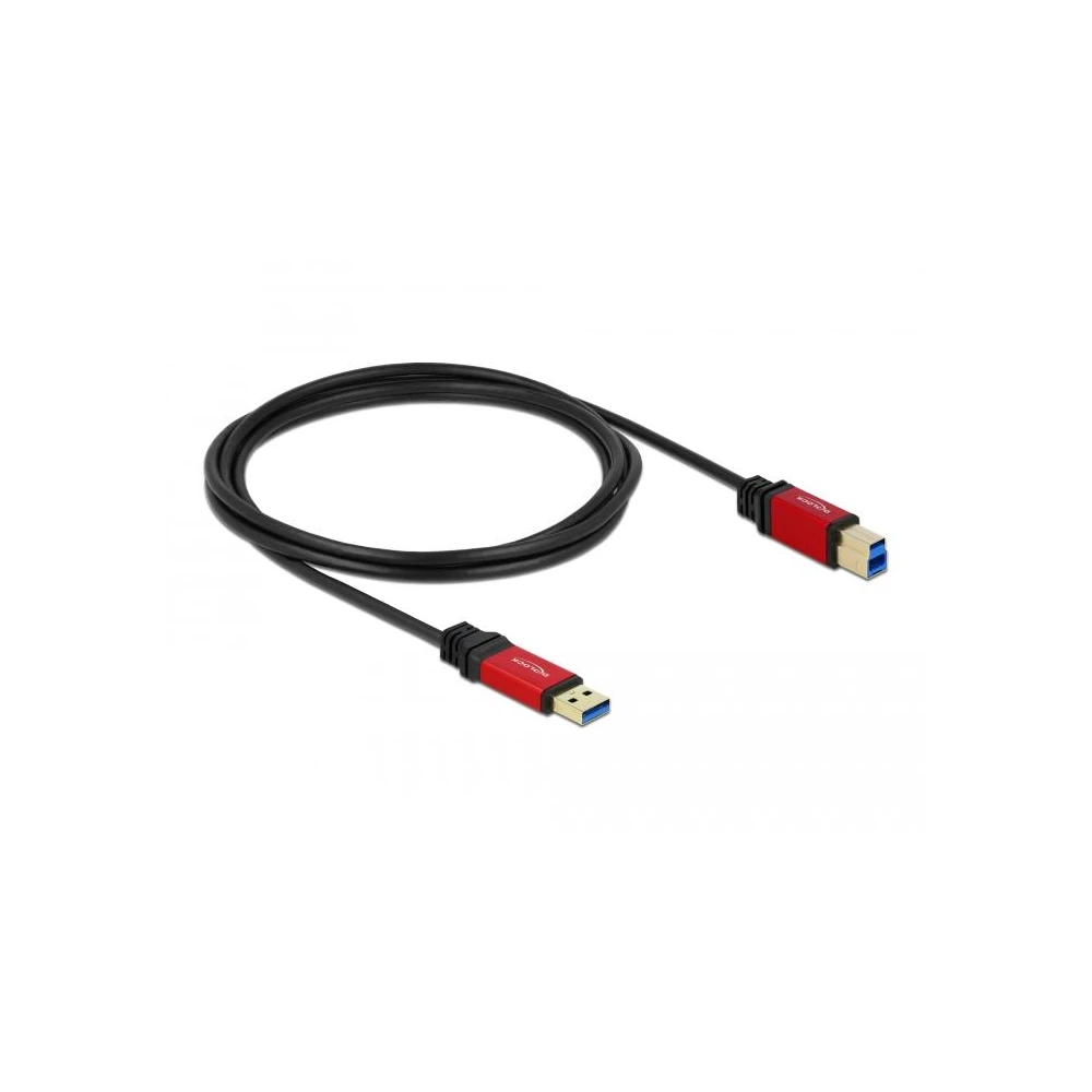 Кабел Delock USB-A мъжко - USB-B мъжко, 2 м, Premium