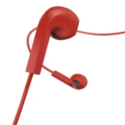 Слушалки-тапи HAMA Earbuds " Advance", Микрофон, Плосък кабел, Червен