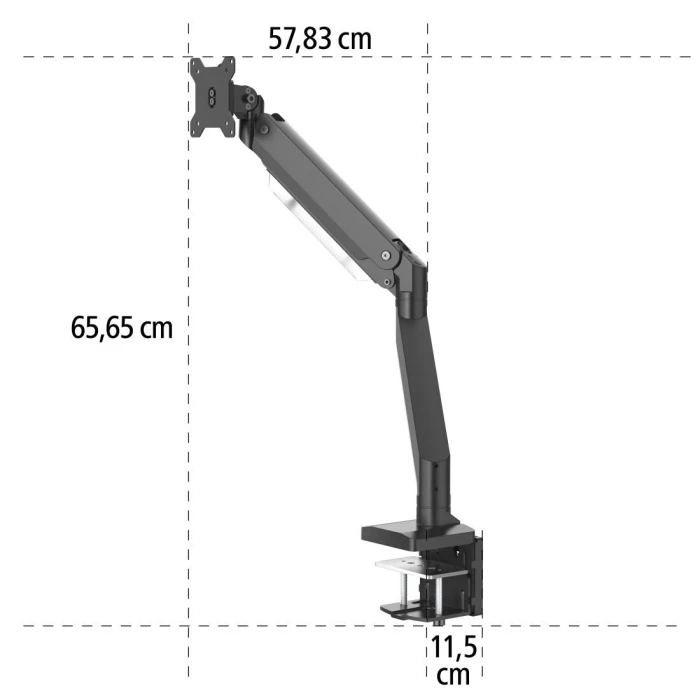 Стойка за монитор за бюро HAMA, Регулируема, Амортисьор, 13" - 35", 15 кг, Черен