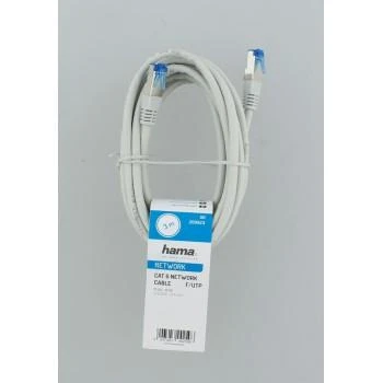 Мрежов пач кабел HAMA F/UTP, CAT 6, RJ-45 - RJ-45, 1Gbit/s, 3.0 m, Сив, Булк