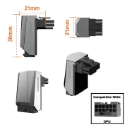 CableMod 12VHPWR 90 Degree Angled Adapter - Variant A Orange
