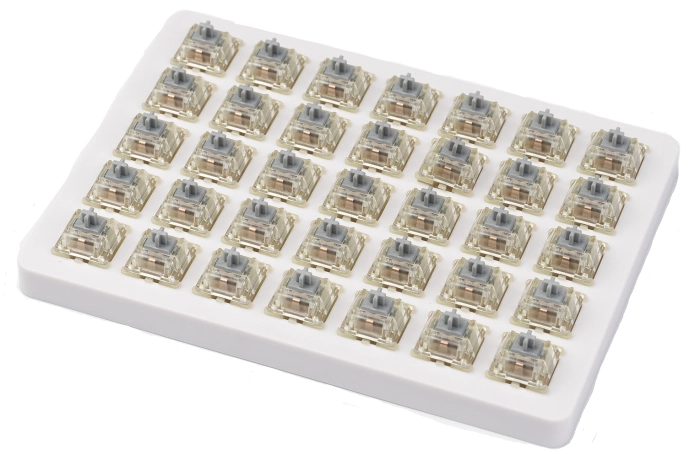 Суичове за механична клавиатура Keychron Cherry MX, Silver, RGB, 35 броя