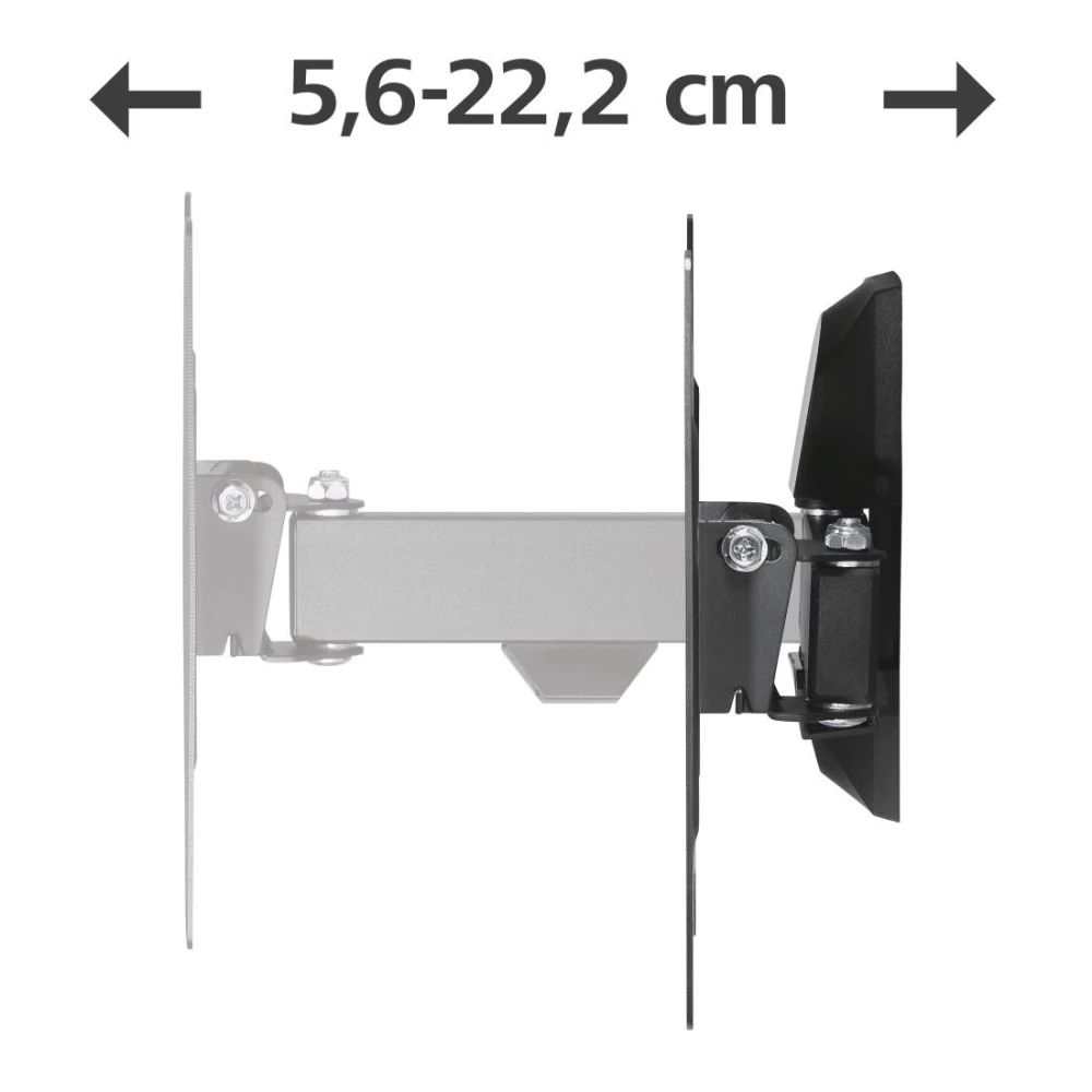 Стенна стойка за TV, Fullmotion, 122см, 48", 1 рамо , 200x200, черна