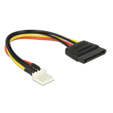 Кабел Delock Power Cable SATA 15 pin receptacle > 4 pin floppy male 15 см