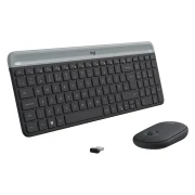 Kомплект безжични клавиатура с мишка Logitech MK470, Черна