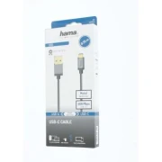 Кабел HAMA 200502, USB-C мъжко - USB-A мъжко, 0.75 м., 5 звезди, 480Mbit/s, Черен